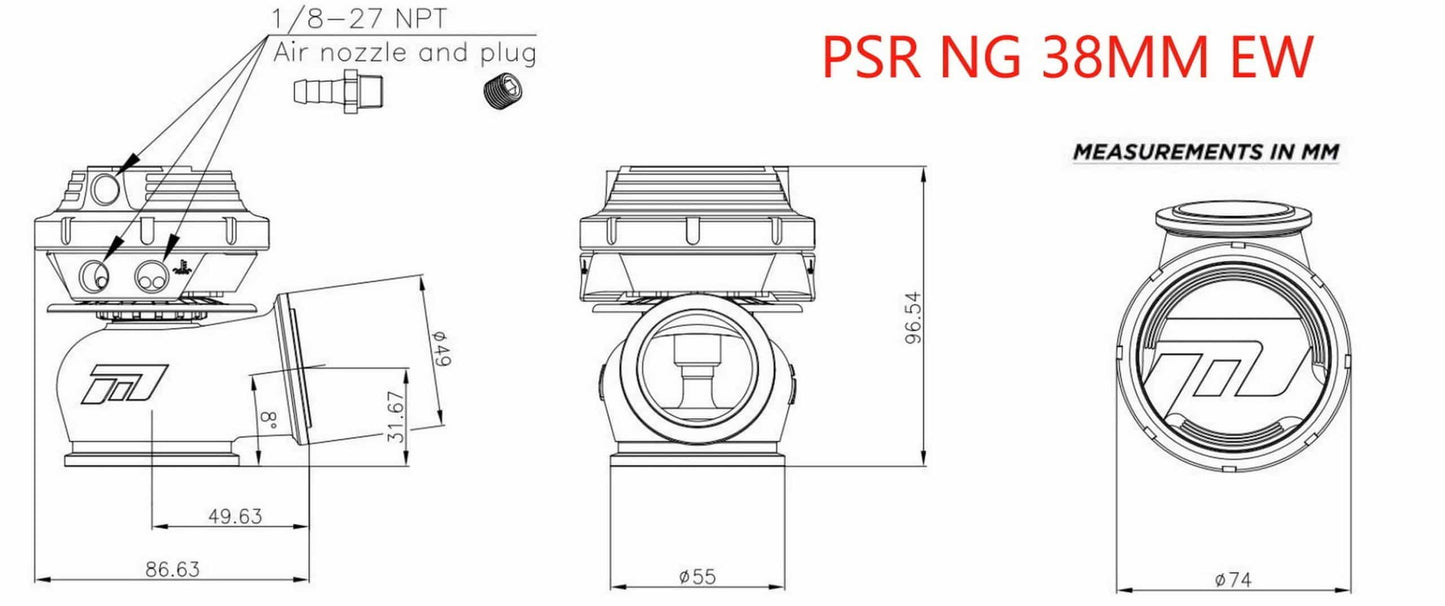 38mm V-Band External Wastegate