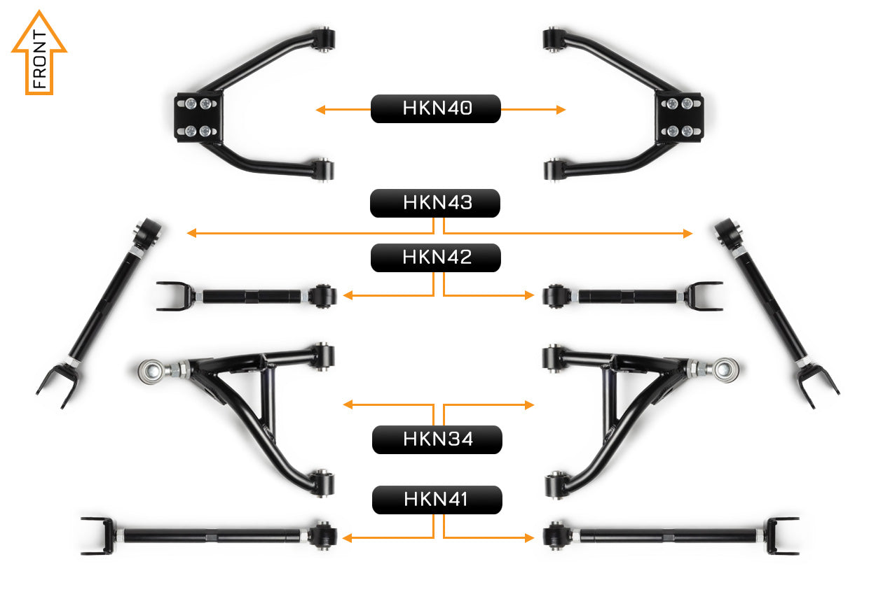 V2 PRO Arm Kit - Nissan 350Z (Front & Rear)