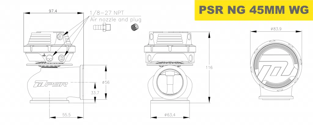 45mm Vband External Wastegate